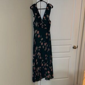 Lulu's Green and Pink Floral High Low Dress